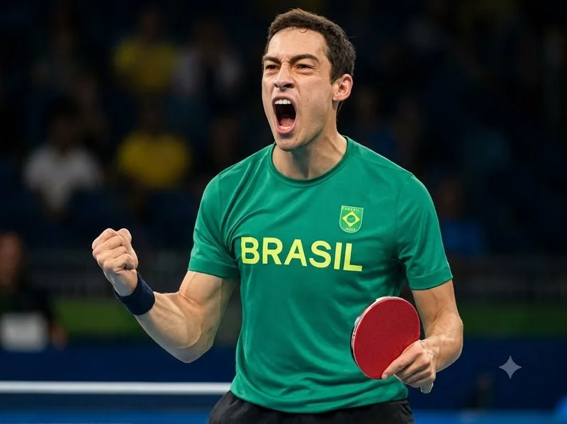 Hugo Calderano là tay vợt hàng đầu của bóng bàn Brazil